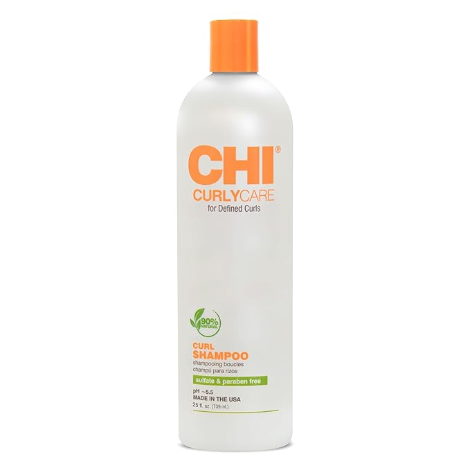 CHI CurlyCare Curl Shampoo, Hydrates Curls, Reduces Frizz & Increases Elasticity & Strength, Sulfate, Paraben, & Cruelty-Free, 25 Oz-FemmiqueWomen