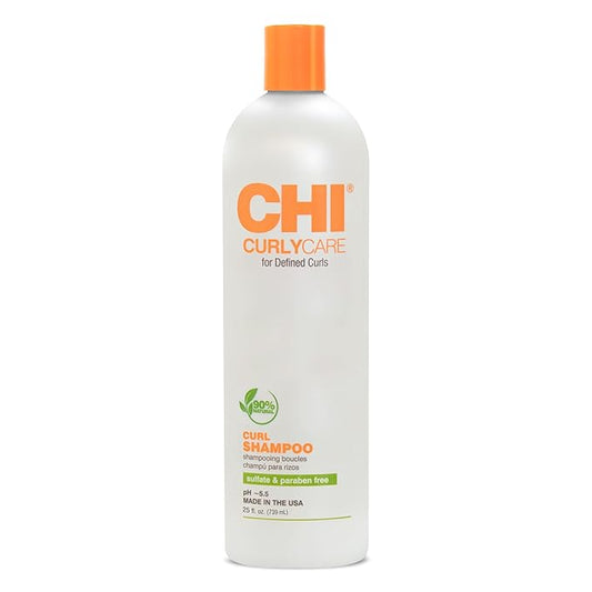 CHI CurlyCare Curl Shampoo, Hydrates Curls, Reduces Frizz & Increases Elasticity & Strength, Sulfate, Paraben, & Cruelty-Free, 25 Oz-FemmiqueWomen