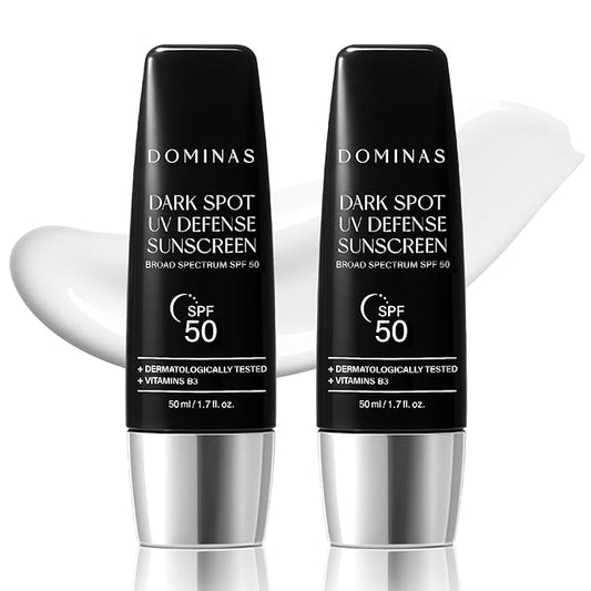 SPF 50 DOMINAS Sunscreen (Pack of 2, 1.7fl oz*2) - Korean Skin Care, UV Defense Sunblock, No White Cast, Non-Greasy, Hydrating, Lightweight Protection for Face & Body, Niacinamide, Sun Cream-FemmiqueWomen