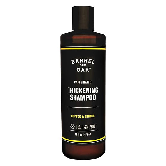 Barrel and Oak - Caffeinated Thickening Shampoo, Biotin Shampoo, Hair Care for Men, Strengthens & Hydrates, Biotin for Thicker Hair, Essential Oil-Based Scent, Vegan (Coffee & Citrus, 16 oz)-FemmiqueWomen