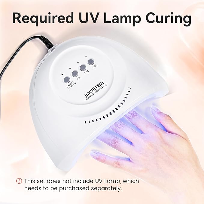 JEWHITENY Poly Extension Gel Nail Set Clear Pink Poly Nail Gel With Slip Solution Base Coat Top Coat French Manicure Need U V Lamp Curing for Finger Art and Home DIY-FemmiqueWomen