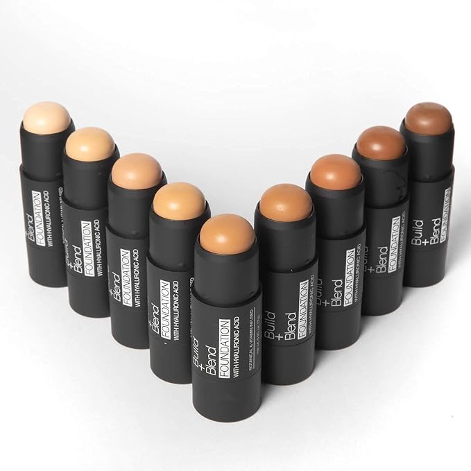 Palladio BUILD + BLEND Foundation Stick, Contour Stick for Face, Professional Makeup for Perfect Look, 0.25 Ounce (Mocha)-FemmiqueWomen