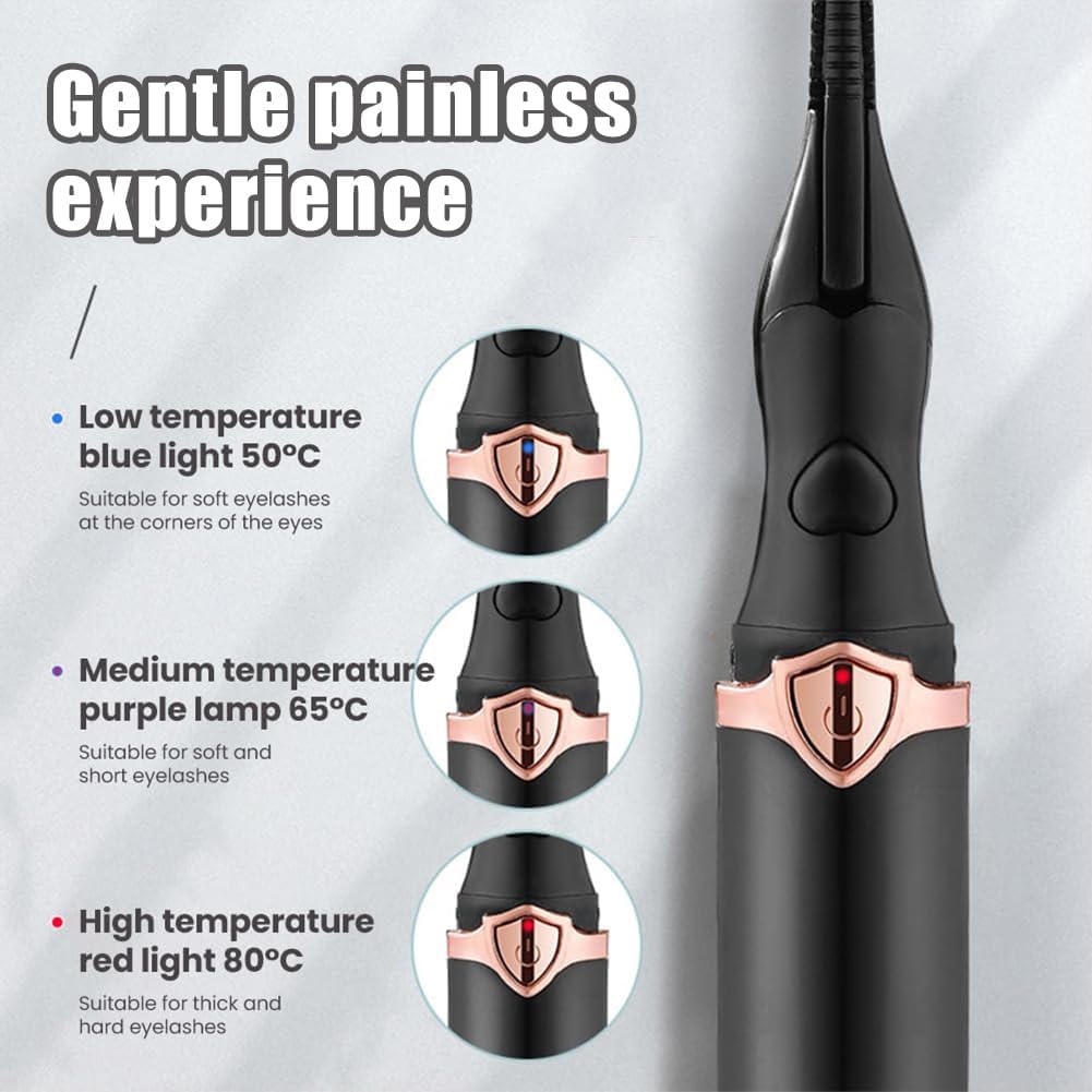 Peshoriadm Eyelash Curler, Electric Eyelash Curler Heated, 2025 New Heated Eyelash Curler with USB Charging, 3 Heat Modes and Smart Temperature Control, Natural Curling 24h Long-Lasting Curl (White)-FemmiqueWomen