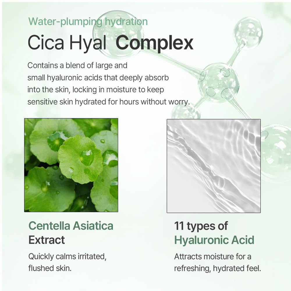 mixsoon Cica Hyal Deep Soothing Cream, 1.69 Fl. Oz / 50ml Lightweight Moisturizer Gel Cream for Sensitive Skin with Centella Asiatica Hyaluronic Acid Ceramide & Panthenol Korea Glass Skin Care-FemmiqueWomen