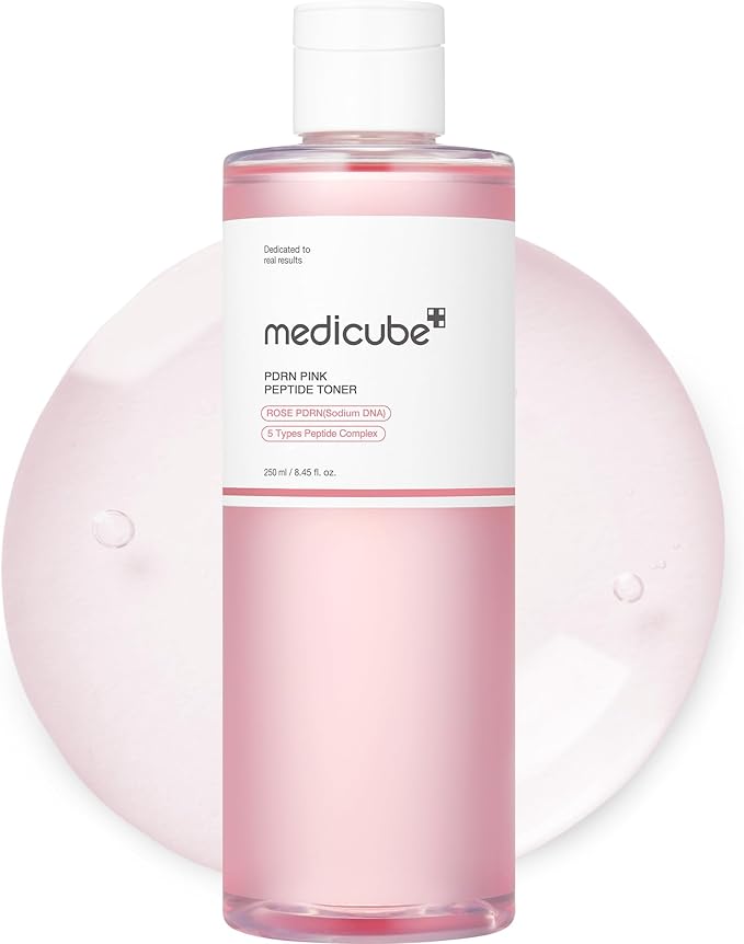 medicube PDRN Pink Peptide Toner I Pink Glow Toner for Skin Boosting, Soothing and Calming, Uneven Skin Tone, Rose PDRN & Peptide & Niacinamide, Korean Skin Care (250ml / 8.45 fl. oz.)-FemmiqueWomen