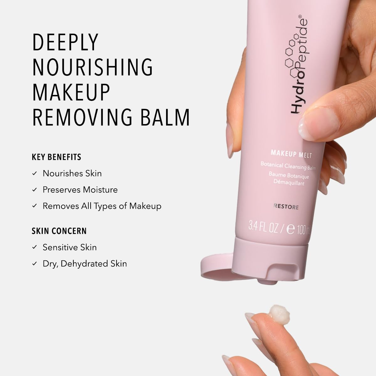 HydroPeptide Makeup Melt, Botanical Cleansing Balm, Restores, Softens and Hydrates Lips, 3.4 Ounce-FemmiqueWomen