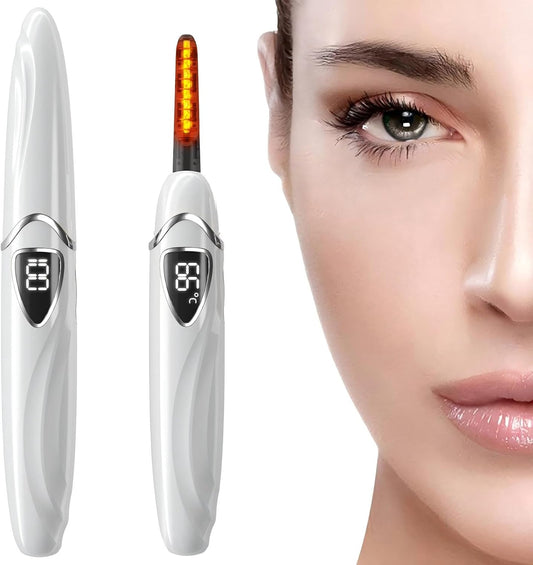 ZAPAL Heated Eyeash Curler, S600 Rechargeable Heated lash Curler, Intelligent Power Off Electric Eyelash Curler Heated Quickly 24 Hs Lasting Natural Makeup for Woman (Snow White/Silver, S600-148MM)-FemmiqueWomen