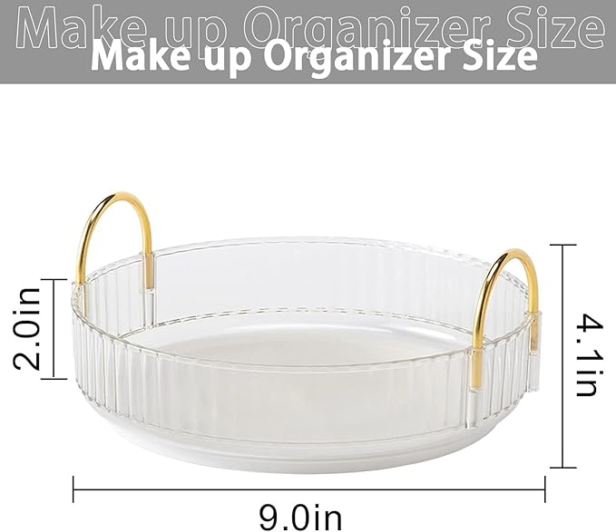 Rotating Makeup Organizer for Vanity, High-Capacity Skincare Clear Make Up Storage Perfume Organizers Cosmetic Dresser Organizer Countertop 360 Spinning (Clear, 1 Tier)-FemmiqueWomen