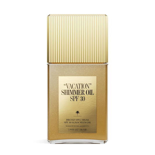 "VACATION" Shimmer Oil SPF 30 by Vacation, Shimmering Body Sunscreen, Water-Resistant, Enhances All Skin Tones, Dermatologist-Tested, Vegan, Travel Size, 2.9 Fl. Oz.-FemmiqueWomen