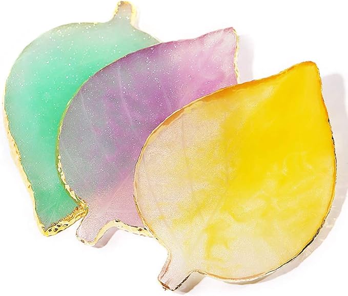 1 Pcs Leaf Resin Nail Art Palette Painting Makeup Palette Tray Cosmetic Nail Gel Polish Colors Mixing Pallet Pink-FemmiqueWomen