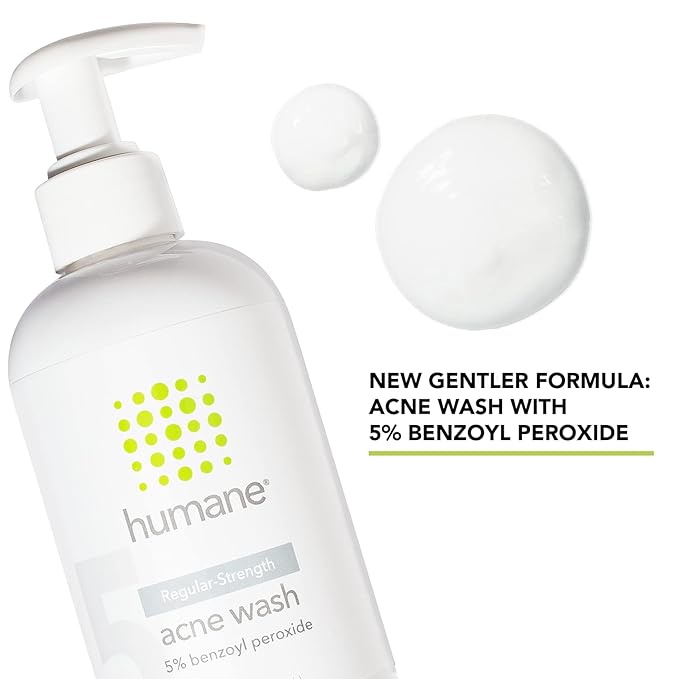 humane Regular-Strength Acne Wash, Clarifying Toner and Oil-Free Moisturizer Bundle - 5% Benzoyl Peroxide Acne Treatment-FemmiqueWomen