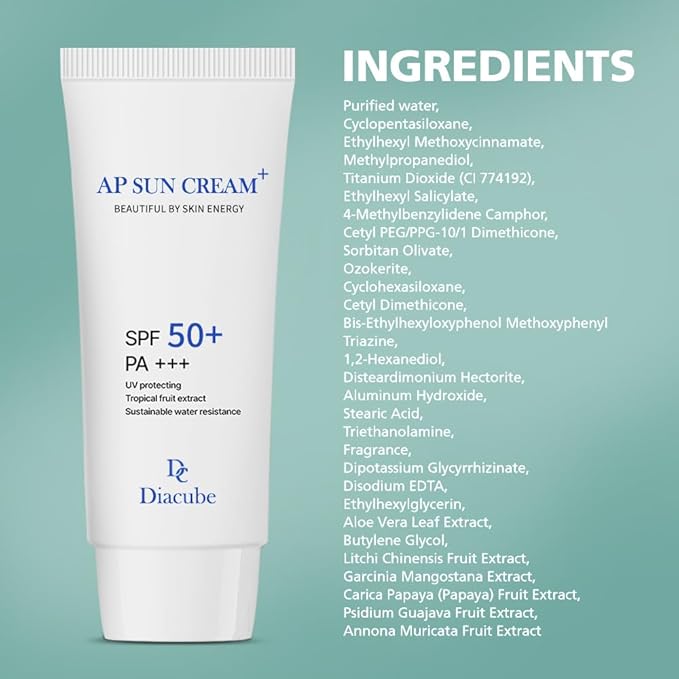 AP Fruity Waterproof Daily Sunscreen 2.03 Fl Oz SPF 50+ PA+++ | Strong UV Protection | Slightly Tone Up | Silky Semi-Matte Finish | Sweat-Resistant | Korean Skincare-FemmiqueWomen