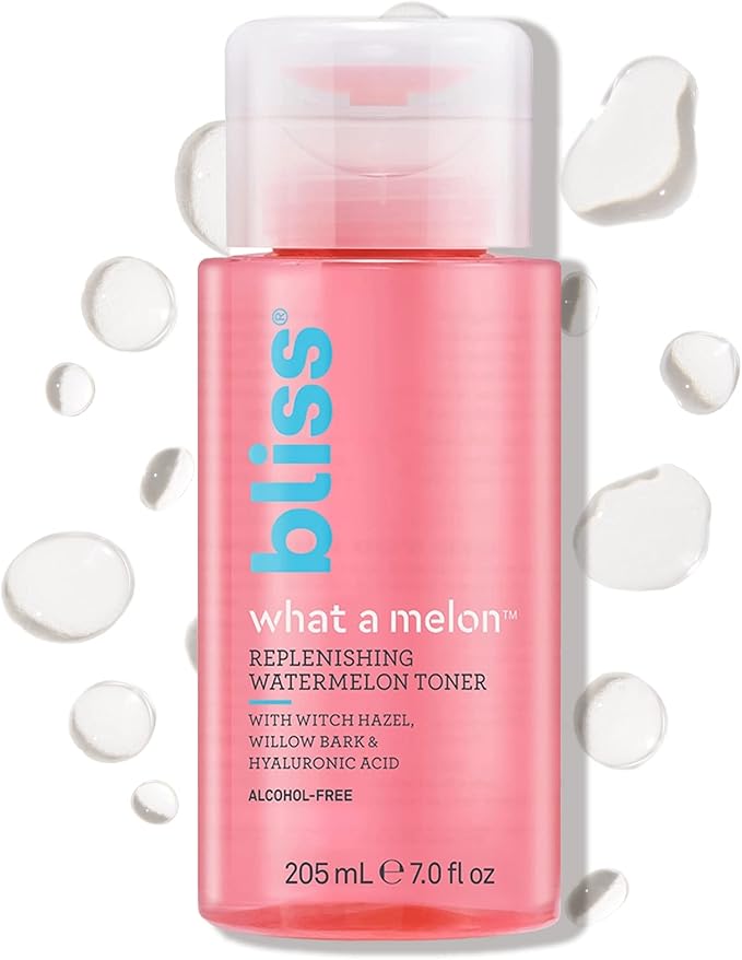 Bliss What a Melon Replenishing Watermelon Hyaluronic Acid Toner - 7 Fl Oz - Witch Hazel & Willow Bark - Hydrates, Refreshes and Energizes Tired Skin - Clean - Vegan & Cruelty-Free-FemmiqueWomen