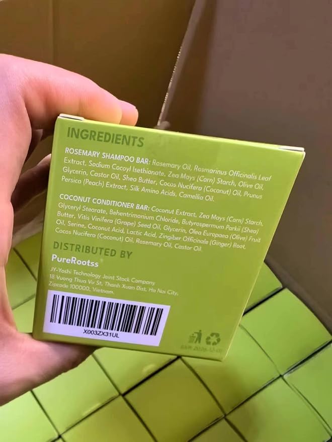 Rosemary Shampoo and Conditioner Bar Set 3 - Hair Growth, Regrowth, and Anti Hair Loss - Natural Solid Shampoo Bars for Women with Straight, Curly Hair for Thinning, Thickening Sulfate & Silicone free-FemmiqueWomen