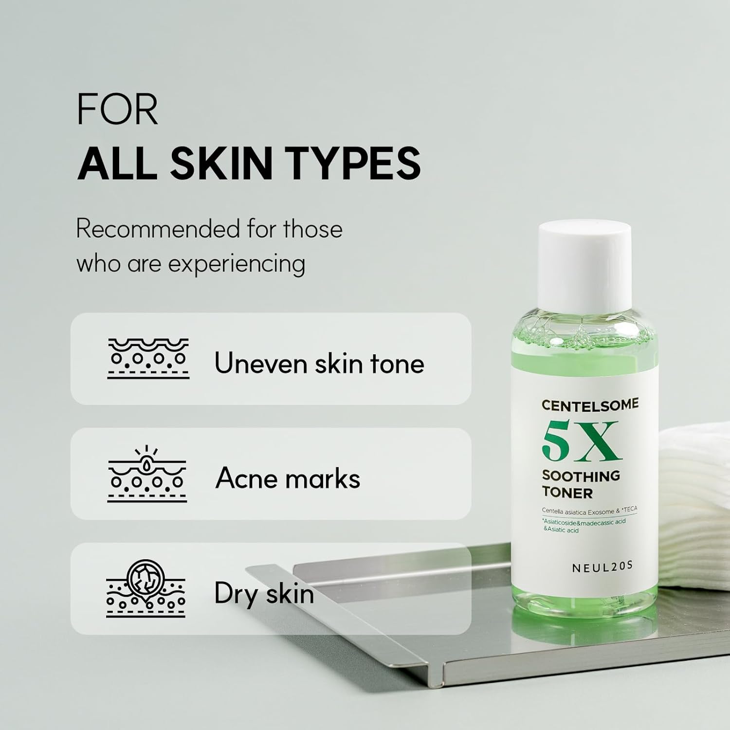 Centelsome 5X Soothing Toner 6.76 fl oz/200ml | Hydrating & Calming Korean Facial Toner with Green Tea, Centella Asiatica & Exosomes | Supports Sensitive, Dry & Acne-Prone Skin-FemmiqueWomen