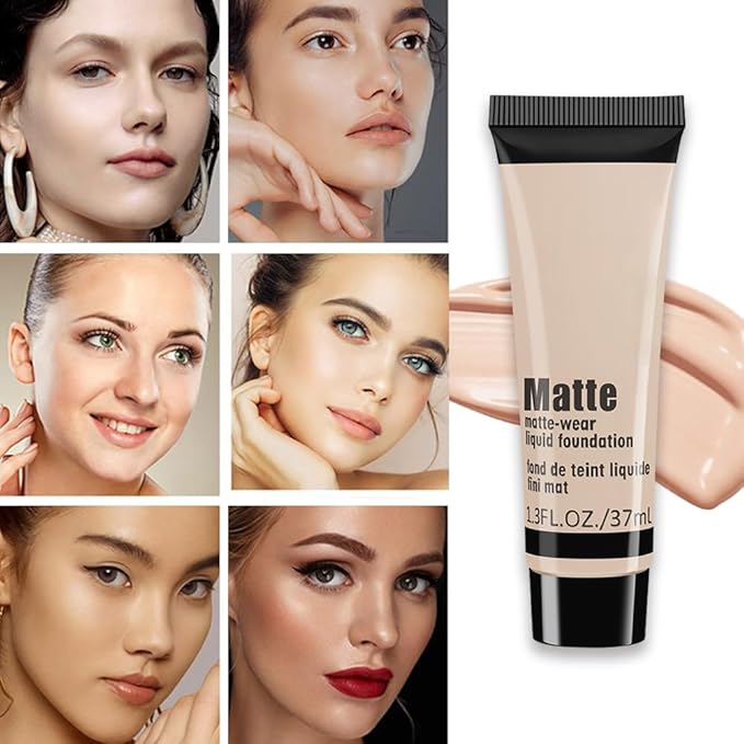 1 Pack Liquid Foundation Cream for Face Makeup,Durable Full Coverage Matte Concealer Make Up,Oil Control & Waterproof Base Primer -1 Fl.Oz-IVORY 6#-FemmiqueWomen