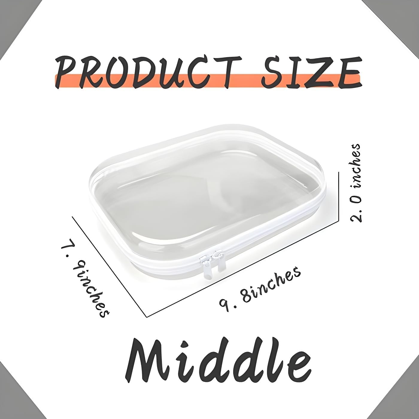 3 Pcs Zippered Transparent Cases,Clear Hard Pouch,Portable Double Zipper Hard Bag,Waterproof Clear Hard Shell Zipper Case for Cosmetic Storage, Snacks, Pencil Case (Medium*3)-FemmiqueWomen