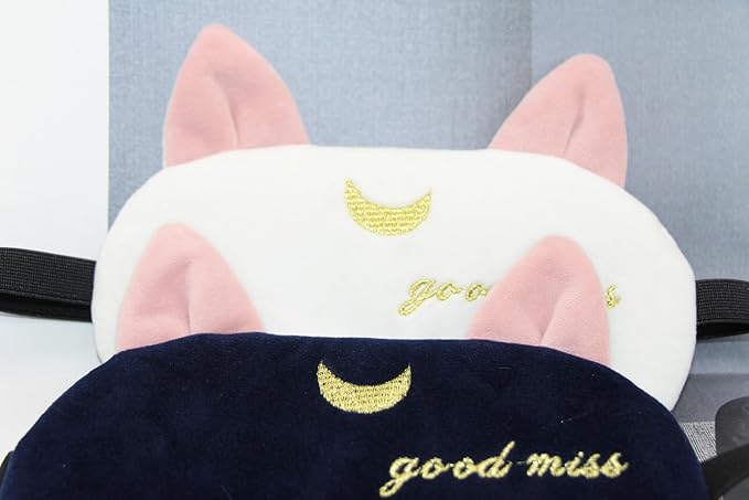 2PCS Eye Mask for Sleeping Cute Sailor Moon Natural Sleep Eye Mask Eyeshade Cover Shade Eye Patch Soft Portable Blindfold Travel Eyepatch for Girls Boys Women Men-FemmiqueWomen