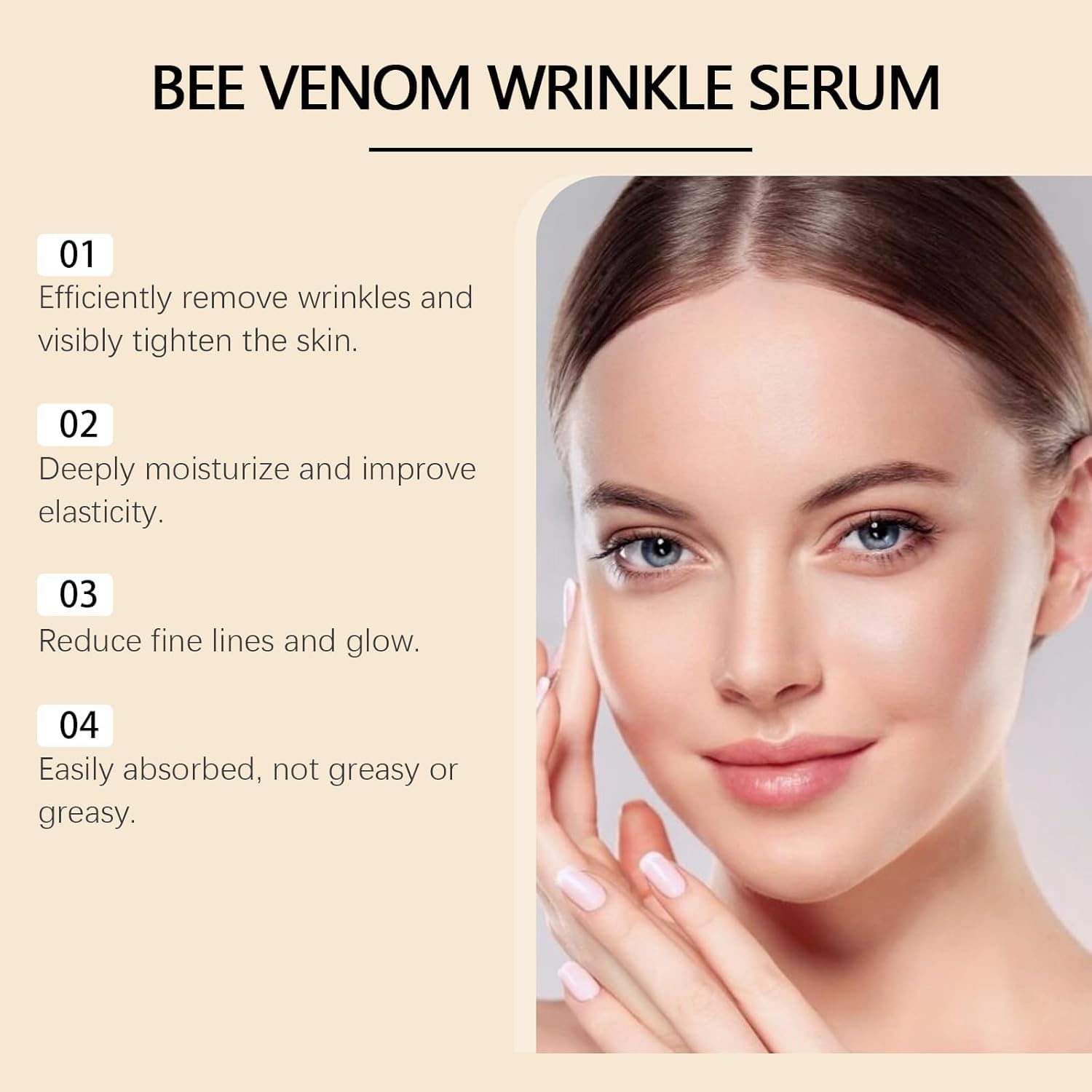 Bee Venom Wrinkle Removal Cream, Anti-Aging, Restore and Enhance Skin Elasticity, Natural and Non-Irritating, Suitable for Sensitive, Dry, Oily Skin-FemmiqueWomen