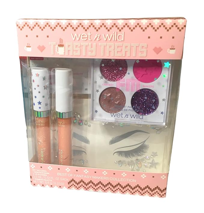 (1) Wet n Wild Toasty Treats Best of Fantasy Makers Makeup Collection- Includes 1 Gem Face Mask, 2 Lip Glosses and 1 Pigment Palette-FemmiqueWomen