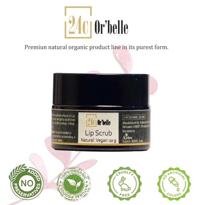 24C Or'Belle Lip Scrub | Enriched With Cocoa And Manjistha And Other Ingredients Help To Exfoliates Dry And Dead Skin From The Lips Leaving Them Smooth And Soft And Evens Out The Colour Of The Lips-FemmiqueWomen