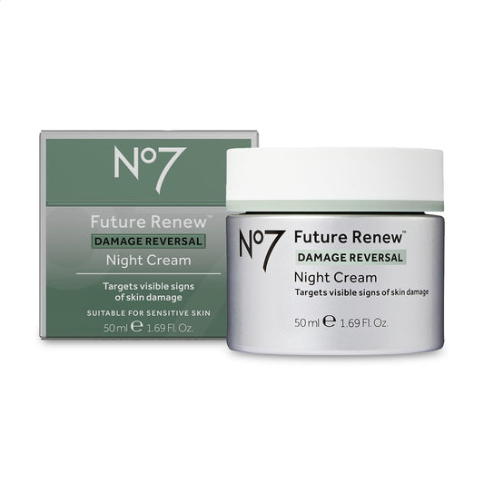 No7 Future Renew Damage Reversal Night Cream - Anti Aging Face Moisturizer - Infused with Peptide Technology to Reverse Visible Signs of Damage - Skin Barrier Repair for Dry Skin (1.69 Oz)-FemmiqueWomen