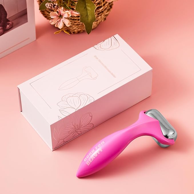 360° Rotating Ice Roller for Face-Stainless Steel Facial Massage Tool for Skin Tightening, Ice Face Roller -Wrinkle Reduction & Dark Circle Relief, Gift for Skincare Enthusiasts.-FemmiqueWomen