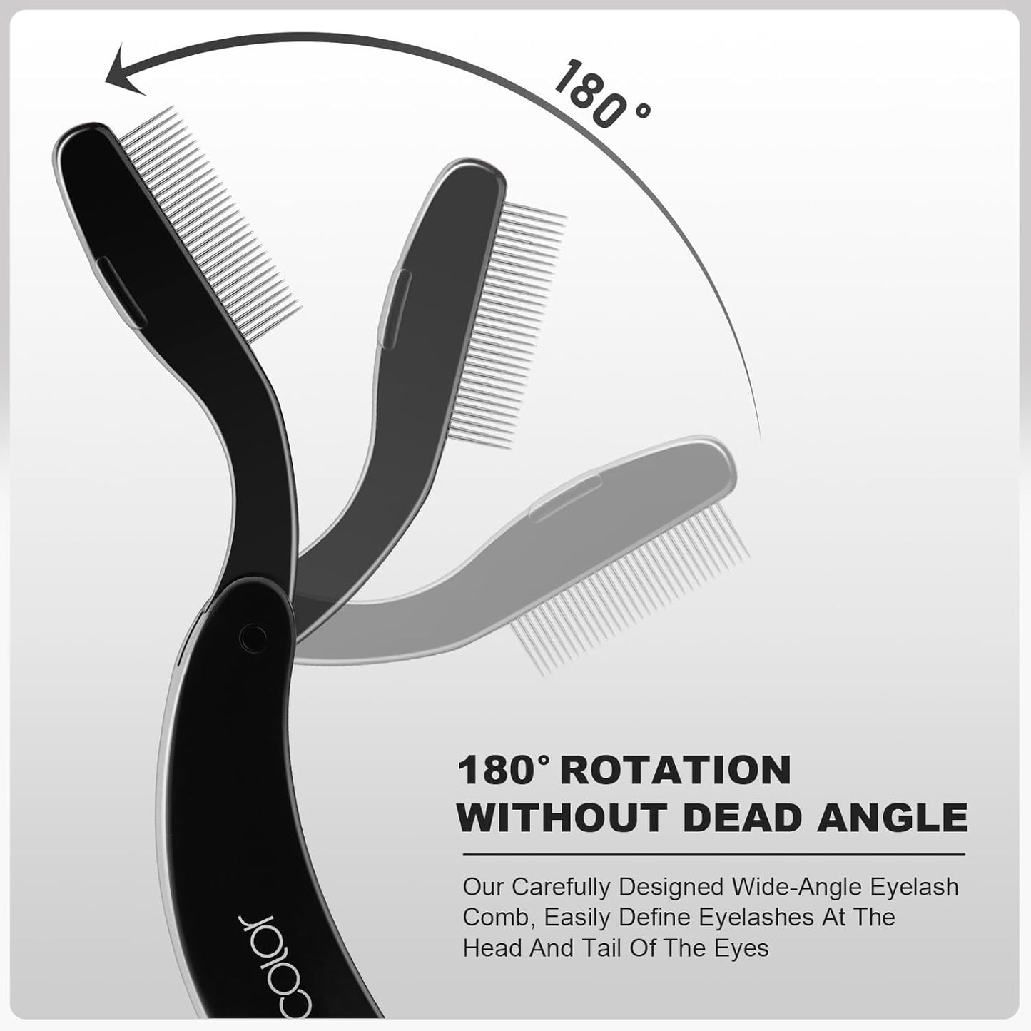 docolor Foldable Eyelash Comb 2 PCS Separator Folding Lash Comb Eyebrow Mascara Applicator Eyelash Definer Arc Designed Cosmetic Brushes Tool-FemmiqueWomen