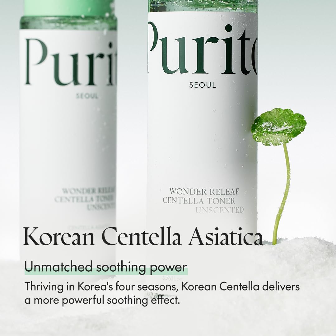 PURITO Seoul Wonder Releaf Centella Toner Unscented Korean Centella, for Sensitive Skin, Soothing, Facial Toner for face, K-Beauty, 200ml 6.76 fl.oz-FemmiqueWomen