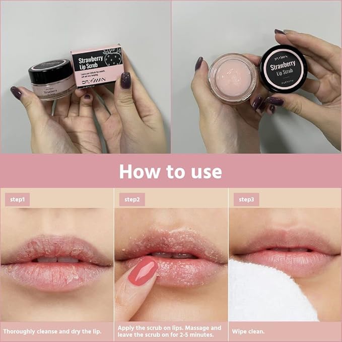 Lip Scrub, Lip Scrubs Exfoliator Moisturizer Dr.YIMAN Sugar Lip Scrub, Lip Exfoliator Scrub for Dry and Chapped Lips,Anti-Aging and Temping, Lip Mask, Lip Care Products, Lip Scrubber, Lip Moisturizer-FemmiqueWomen