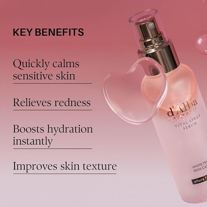 d'alba Piedmont Italian White Truffle Vital Spray Serum, Vegan Skin Care, Calming and Hydrating Facial Mist for Red and Sensitive Skin, Glow Serum, Surfactant Free, All in One, Korean Skin Care-FemmiqueWomen