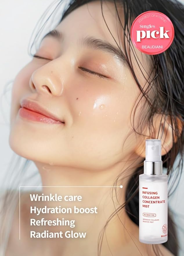 Collagen Facial Mist – Hydrating & Firming Spray for Face, Anti-Wrinkle Korean Skincare, Daily Moisturizer & Skin Tightening Mist with Nourishing Collagen (1.69 fl oz)-FemmiqueWomen
