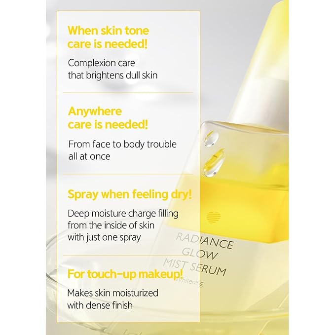 LALACHUU Glow Mist Serum – Hydrating & Soothing Face Mist Artemisia, Centella Asiatica, Evening Primrose, Korean Skin Care, Made in Korea, for Sensitive Skin (Radiance, 3.38 oz)-FemmiqueWomen
