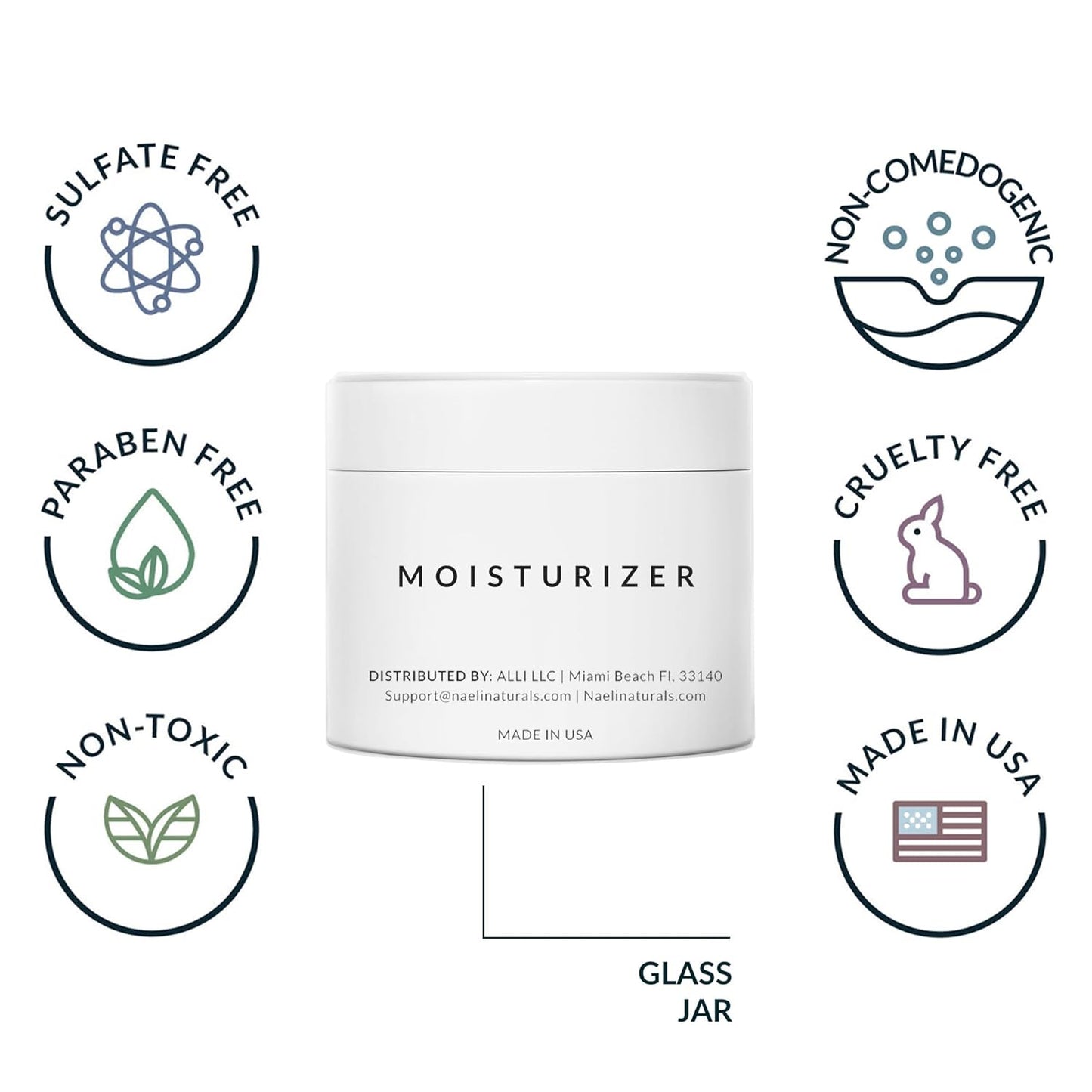 NAELI Face Moisturizer with SPF 30, Anti Aging Collagen & Peptide Cream, Reduces Wrinkles - Lightweight Skin Hydration with Hyaluronic Acid, Paraben Free & Non-Comedogenic Sunscreen, 3.4 oz-FemmiqueWomen