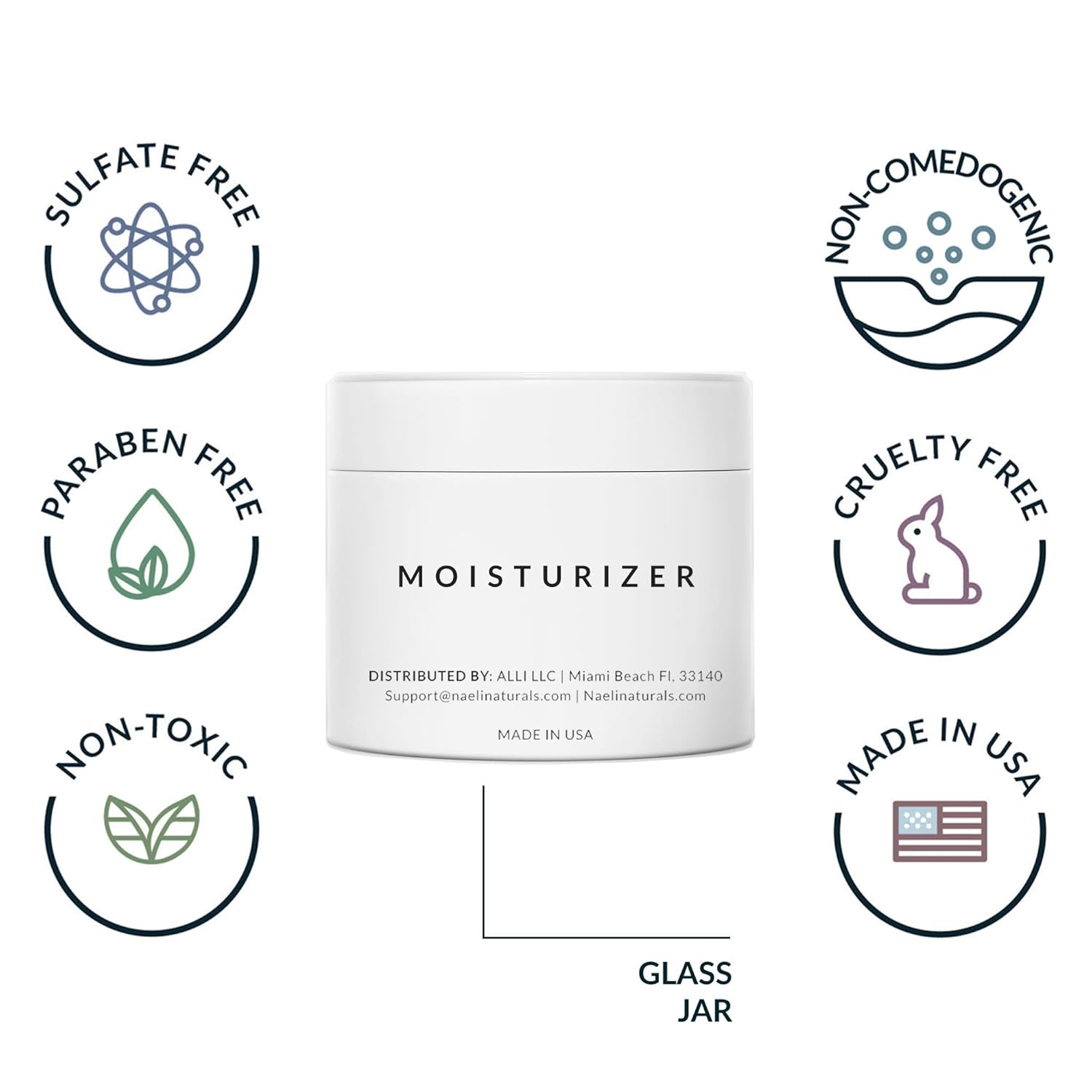 NAELI Face Moisturizer with SPF 30, Anti Aging Collagen & Peptide Cream, Reduces Wrinkles - Lightweight Skin Hydration with Hyaluronic Acid, Paraben Free & Non-Comedogenic Sunscreen, 3.4 oz-FemmiqueWomen