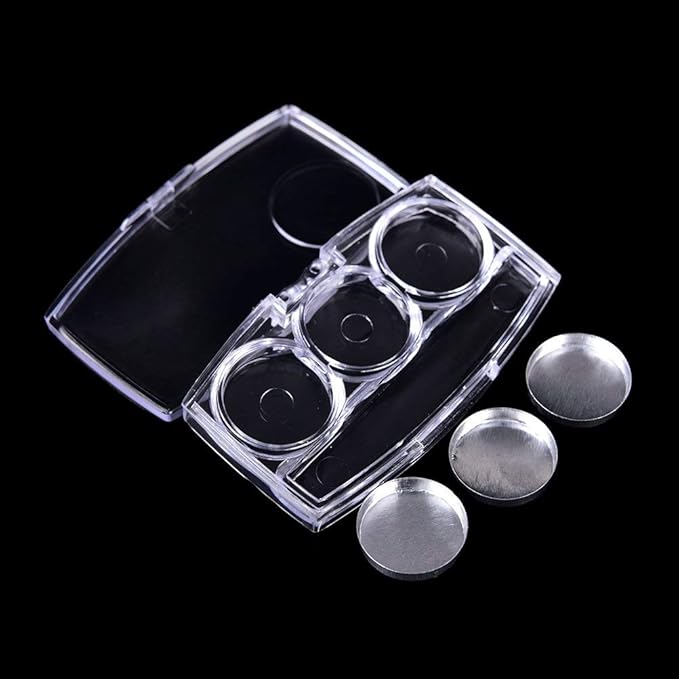 10 Pcs Clear Empty Eyeshadow Palette Plastic Eyeshadow Storage Box Case with 3 Grids Palettes Lipstick Box Pigment Palette Tray Plastic Cosmetics Container Box DIY Makeup Powder Sample Box-FemmiqueWomen