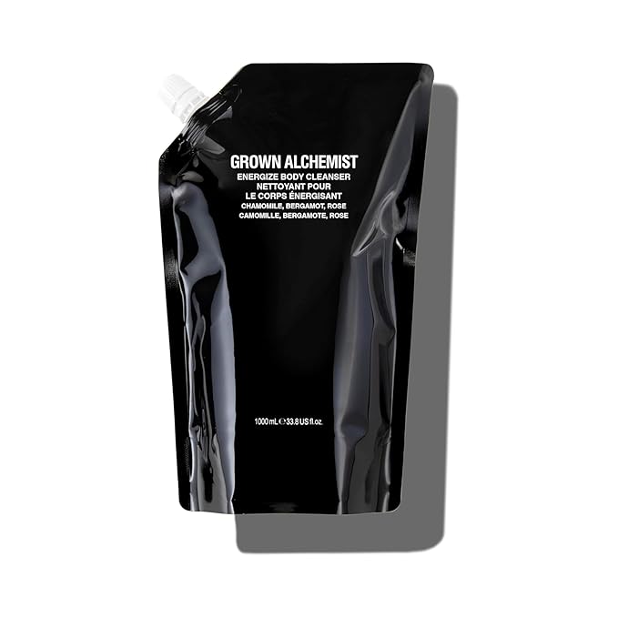 Grown Alchemist Energize Body Cleanser Refill Pouch. Chamomile, Bergamot & Rose Body Cleanser. Gentle Body Wash. Hydrates & Cleanses Skin, (1L).-FemmiqueWomen