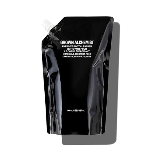 Grown Alchemist Energize Body Cleanser Refill Pouch. Chamomile, Bergamot & Rose Body Cleanser. Gentle Body Wash. Hydrates & Cleanses Skin, (1L).-FemmiqueWomen