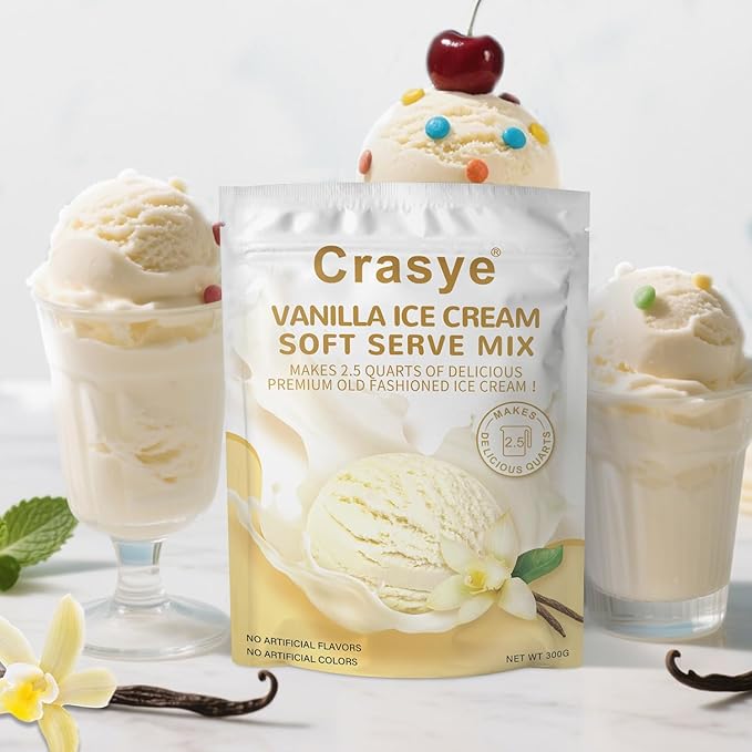 10 Ounce Ice Cream Mix Vanilla Soft Serve Mix Soft Serve Mixes Base Powder Homemade for Ice Cream Maker Machine-FemmiqueWomen