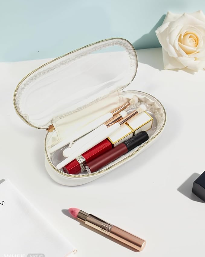 Clear Makeup Bag Small, TSA Approved Portable Toiletry Bag with Zipper Cosmetic Travel Bag Makeup Organizer Case Mini Makeup Pouch for Purse Car Organizer Bag for Women Men-FemmiqueWomen