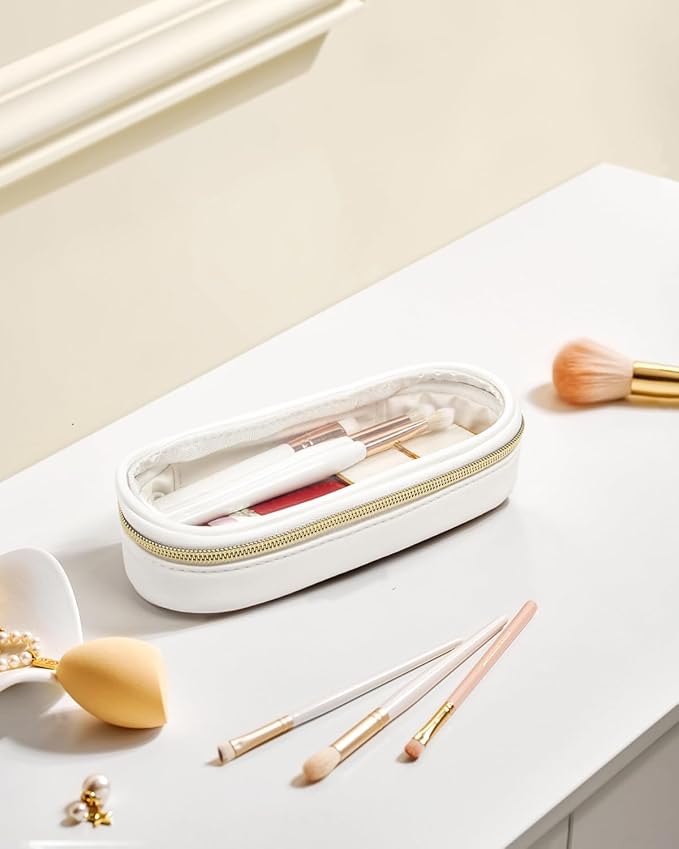 Clear Makeup Bag Small, TSA Approved Portable Toiletry Bag with Zipper Cosmetic Travel Bag Makeup Organizer Case Mini Makeup Pouch for Purse Car Organizer Bag for Women Men-FemmiqueWomen