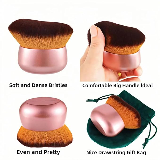 Blend & Blur 75mm Body Kabuki Brush - For Self Tanner, Body Bronzer & Foundation | Face/Back Multitool | Wet/Dry Use (Rose Gold)-FemmiqueWomen
