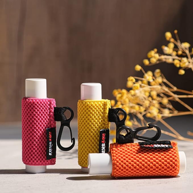 3PCS Lip Balm Holder Sleeves Chapstick Holder Keychain Lipstick Sleeves Lip Gloss Holder Keychain Chapstick Elastic Sleeves-FemmiqueWomen