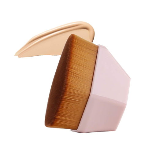 Foundation Brush, Daubigny Iron Type Makeup Brush for Face Blush Liquid Powder Foundation Brush for Blending Liquid, Cream or Flawless Powder Cosmetics with Protective Case (Pink)-FemmiqueWomen