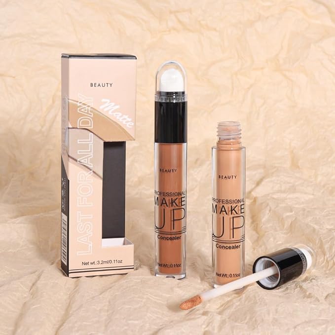 2 Pack Liquid Foundation Cream for Face Makeup,Durable Full Coverage Matte Concealer Make Up,Oil Control & Waterproof Base Primer -0.35+0.35 Fl.Oz (05+06#)-FemmiqueWomen