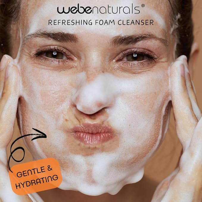 WEBE Refreshing Gentle Foam Cleanser | Snail Mucin, Hyaluronic Acid, N-Acetyl Glucosamine | Hydrating & Soothing Formula for Radiant, Moisturized Skin | Natural Skincare for all Skin Types-FemmiqueWomen