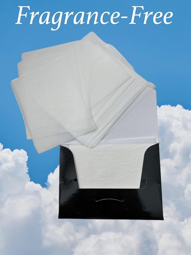 2 Pks FRAGRANCE-FREE Unscented Natural Abaca Blotting Paper - 100 Oil Blotting Sheets - Makeup Friendly UNISEX Oily Skin Shine Blotter Photography Zoom Meetings Travel Gym School - MADE IN TAIWAN-FemmiqueWomen