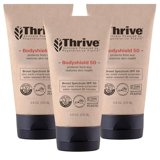Thrive Natural Care Reef Safe Sunscreen SPF50 - Hawaii 104 Reef Act Compliant - Mineral Sunscreen Non-Nano Zinc Oxide - Vegan, (5.8 Oz (Pack of 3))-FemmiqueWomen