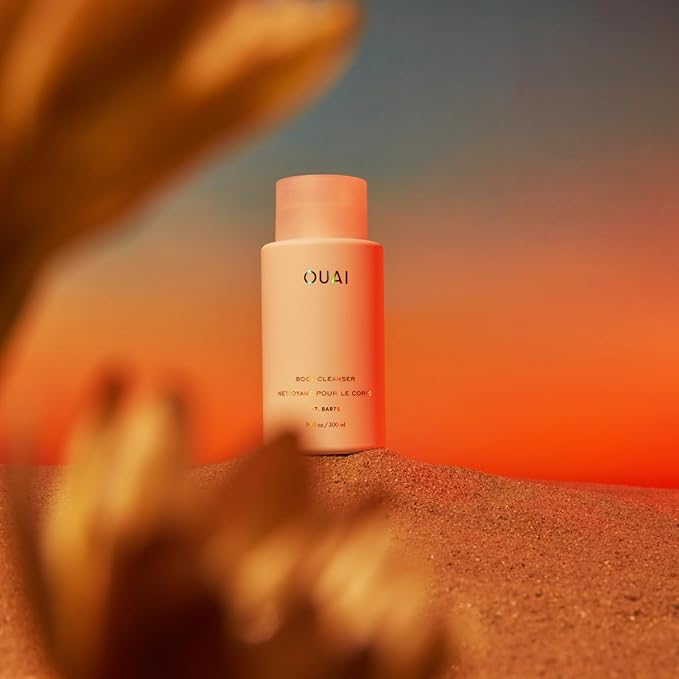 OUAI Body Cleanser, St. Barts - Foaming Body Wash with Jojoba Oil and Rosehip Oil to Hydrate, Nurture, Balance and Soften Skin - Paraben, Phthalate and Sulfate Free Skin Care Products - 10 Oz-FemmiqueWomen