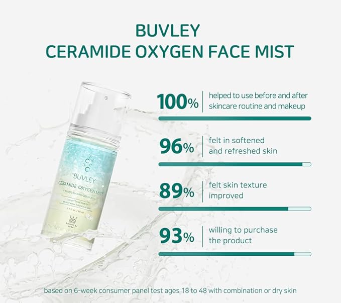 Ceramide Oxygen Face Mist | Low pH, Vegan, Cruelty Free | Hydrating Refreshing Soothing Facial Mist Spray with Antioxidants 2.7 Fl Oz (1)-FemmiqueWomen